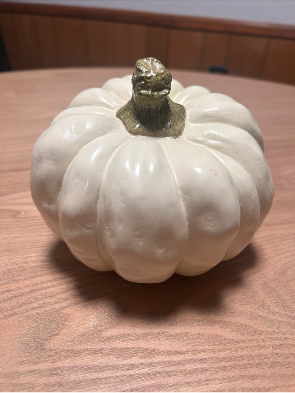 Cream Decorative Resin Pumpkin with Gold Stem Hobby Lobby NWT
